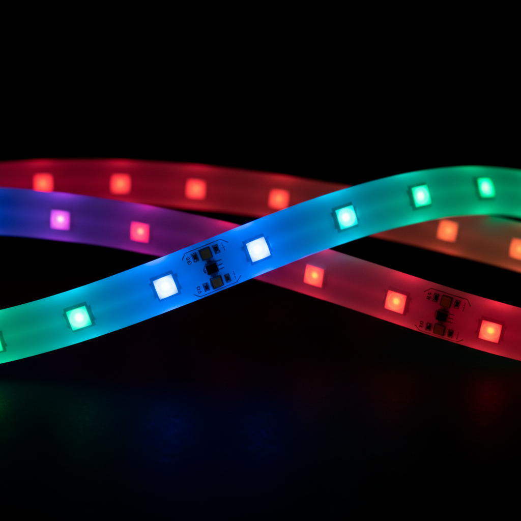 Axion LED Room Kit – close-up of vibrant RGB LED strip on dark background